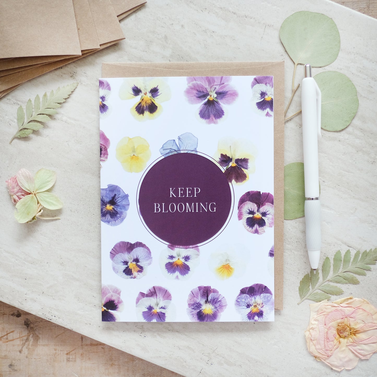 Keep Blooming Pansies, Everyday Encouragement Card