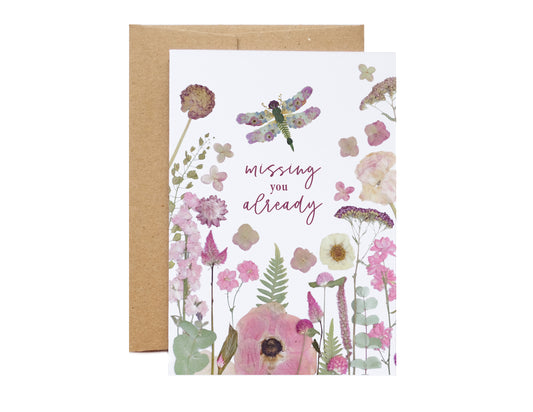 Missing You Already, Dragonfly Garden, Large Card
