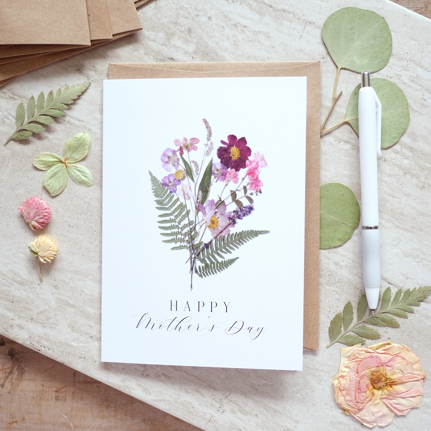 Happy Mother's Day Natural Bouquet, Large Card