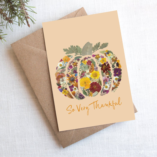Pumpkin, So Very Thankful, Large Card