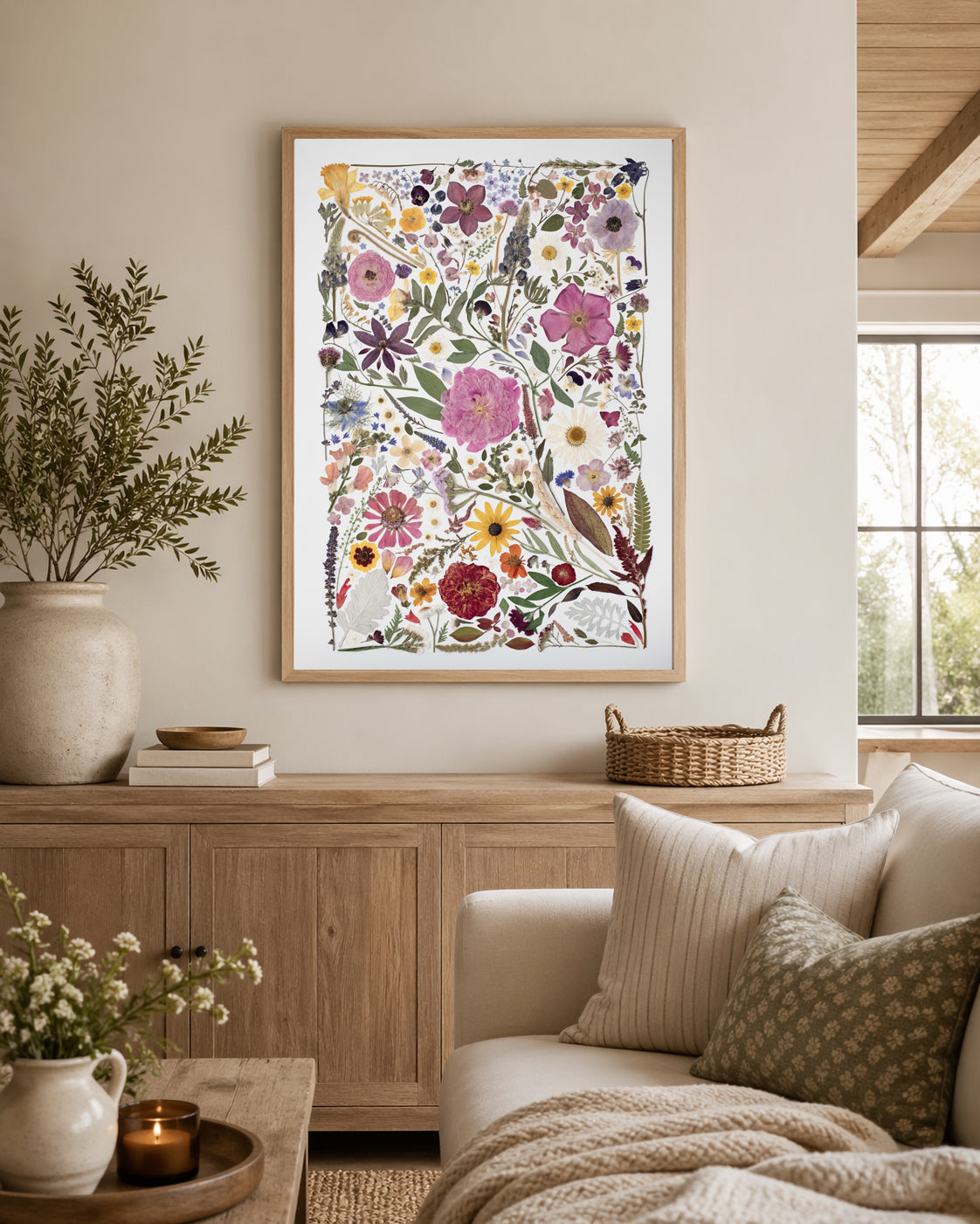 Seasons Collage, Pressed Flower Art Print