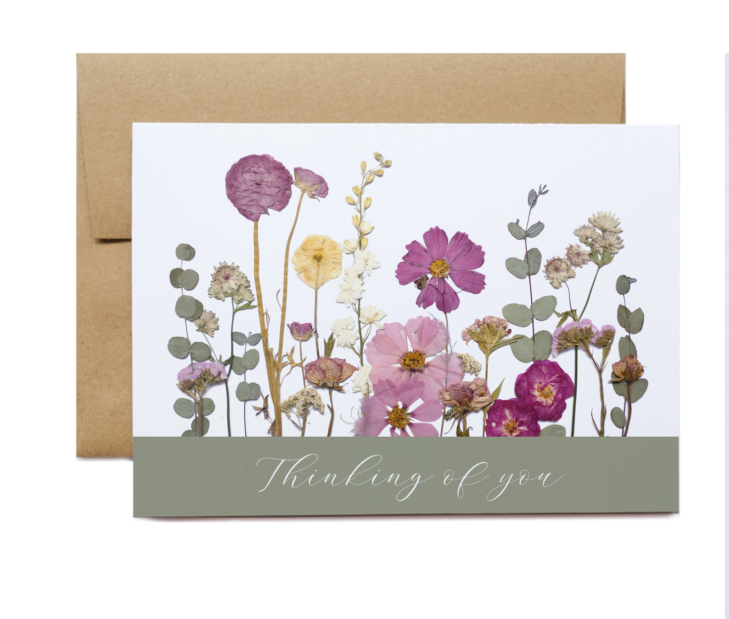 Thinking of You, Pressed Flower Garden Card