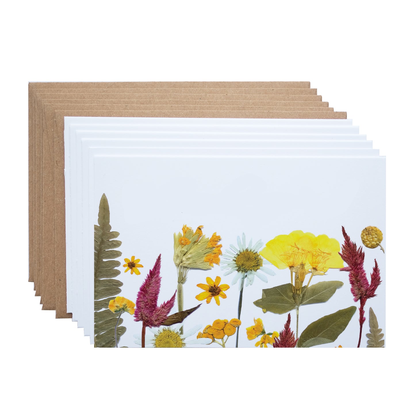 Yellow Garden, Pressed Flower Note Card Set *Discontinued
