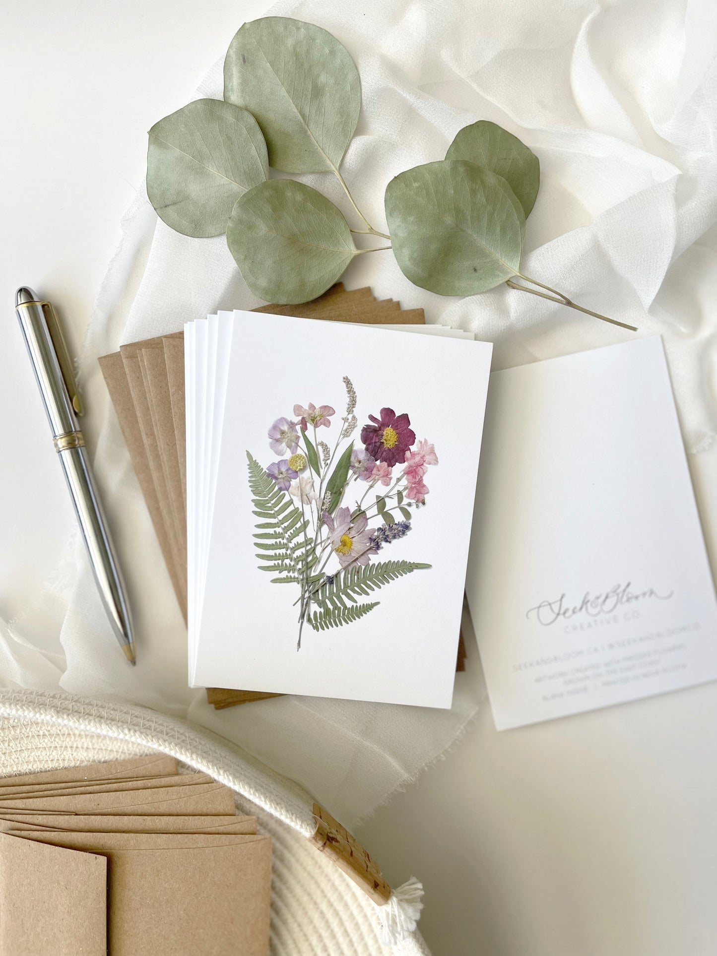 Bouquet, Natural Flower, Note Card Set
