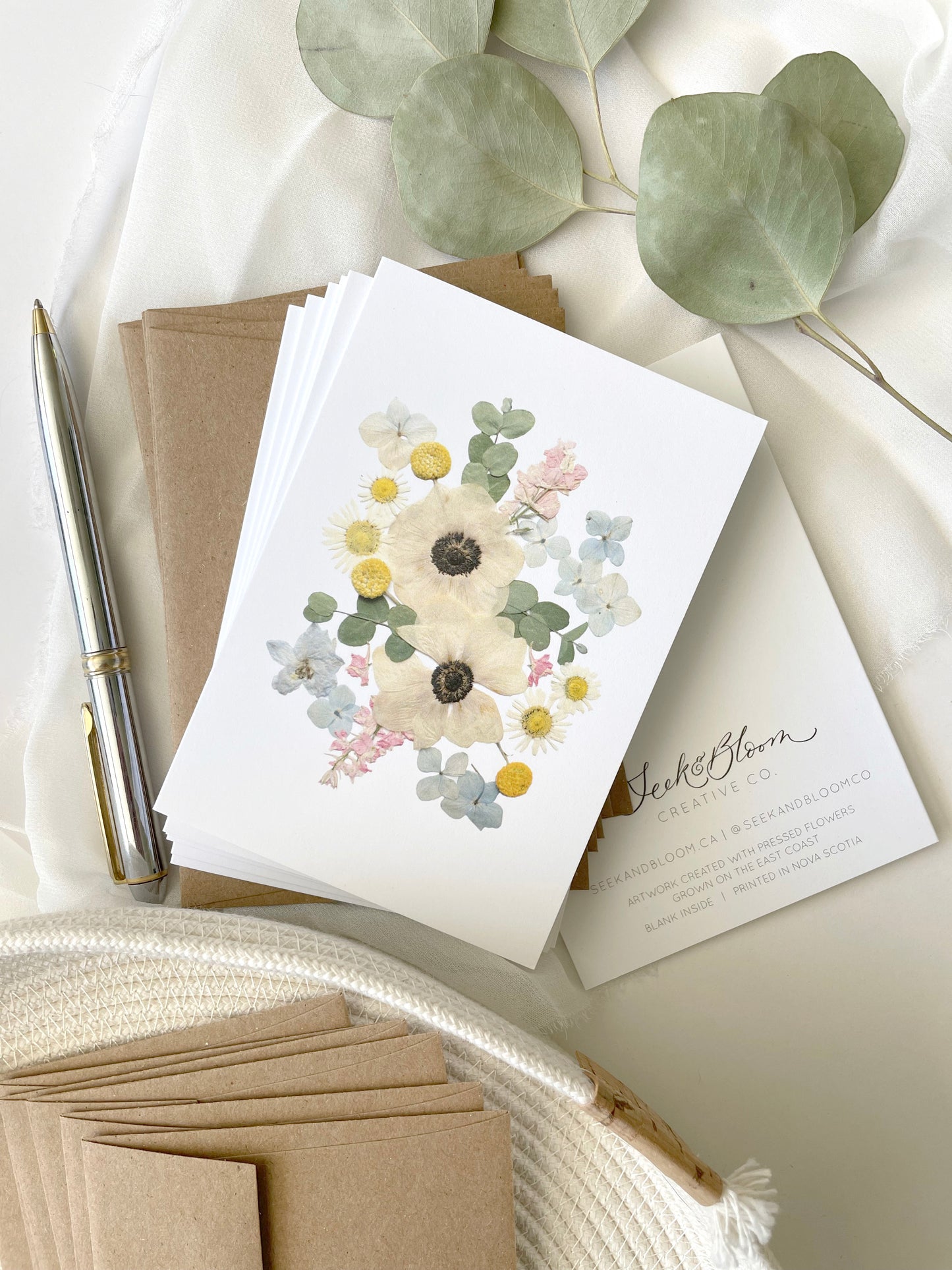 Pretty Floral Anemones, Note Card Set