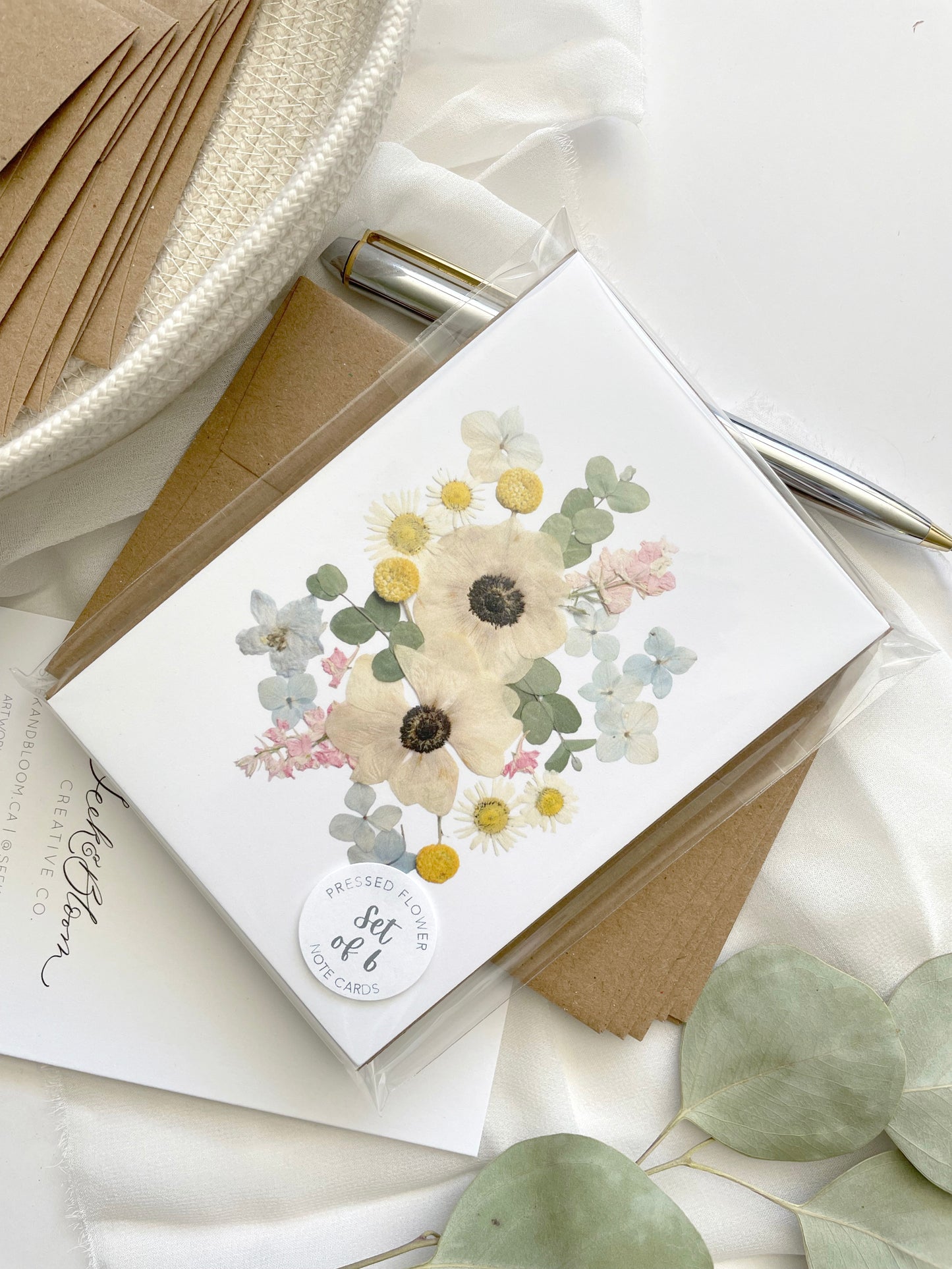 Pretty Floral Anemones, Note Card Set