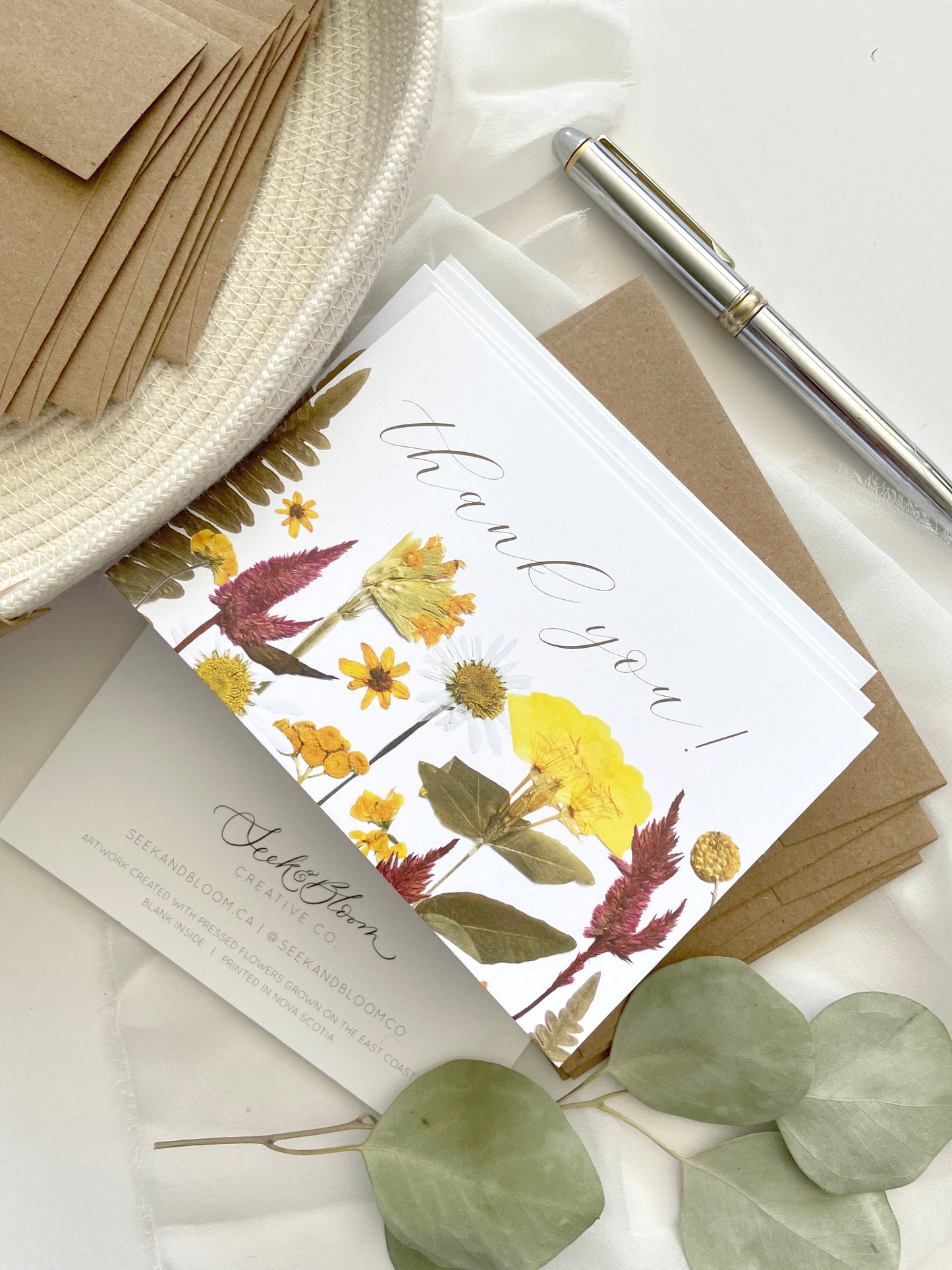 Thank You Yellow Flower Garden, Note Card Set