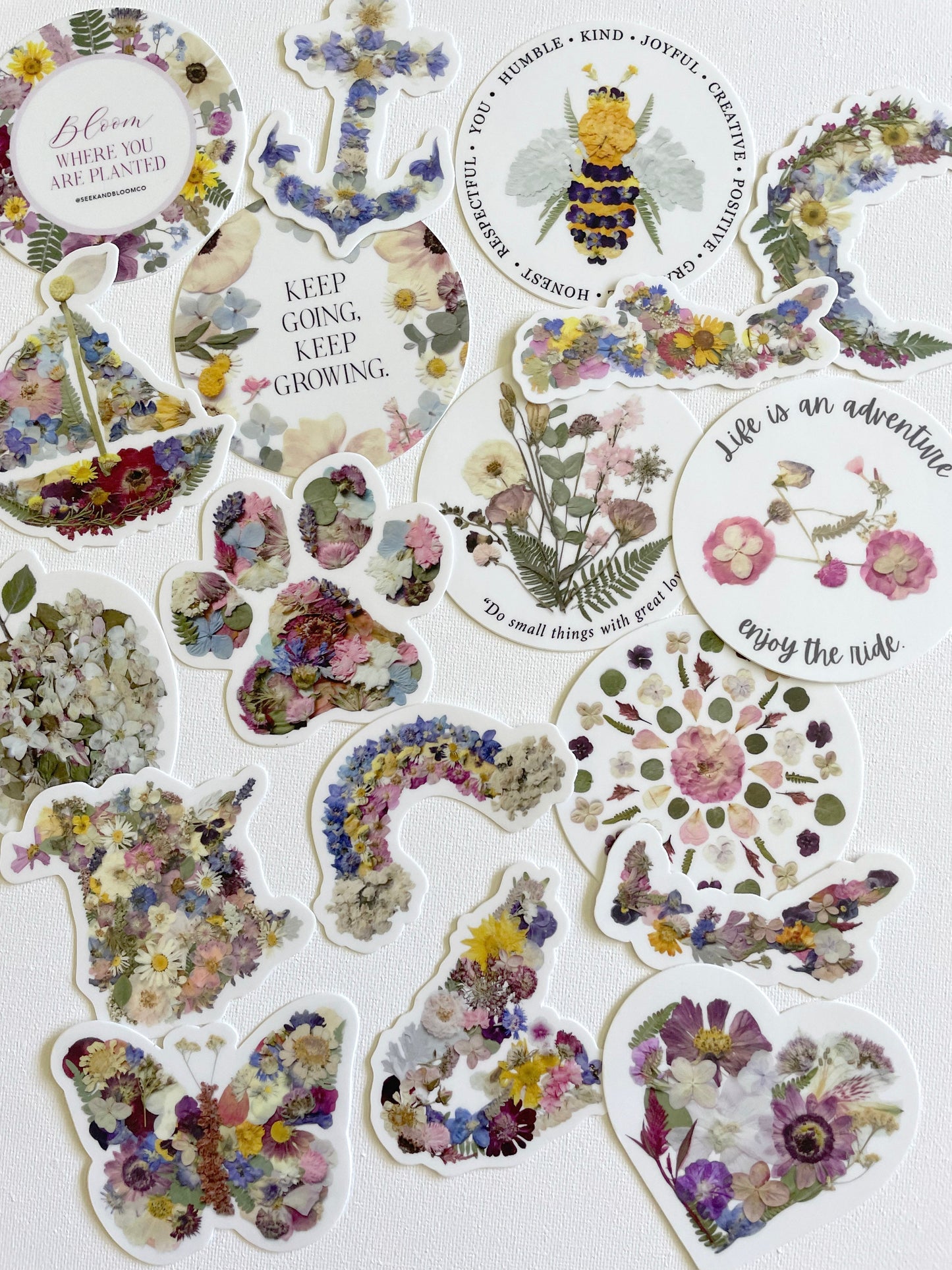 Paw Print Pressed Flowers, Sticker 3"