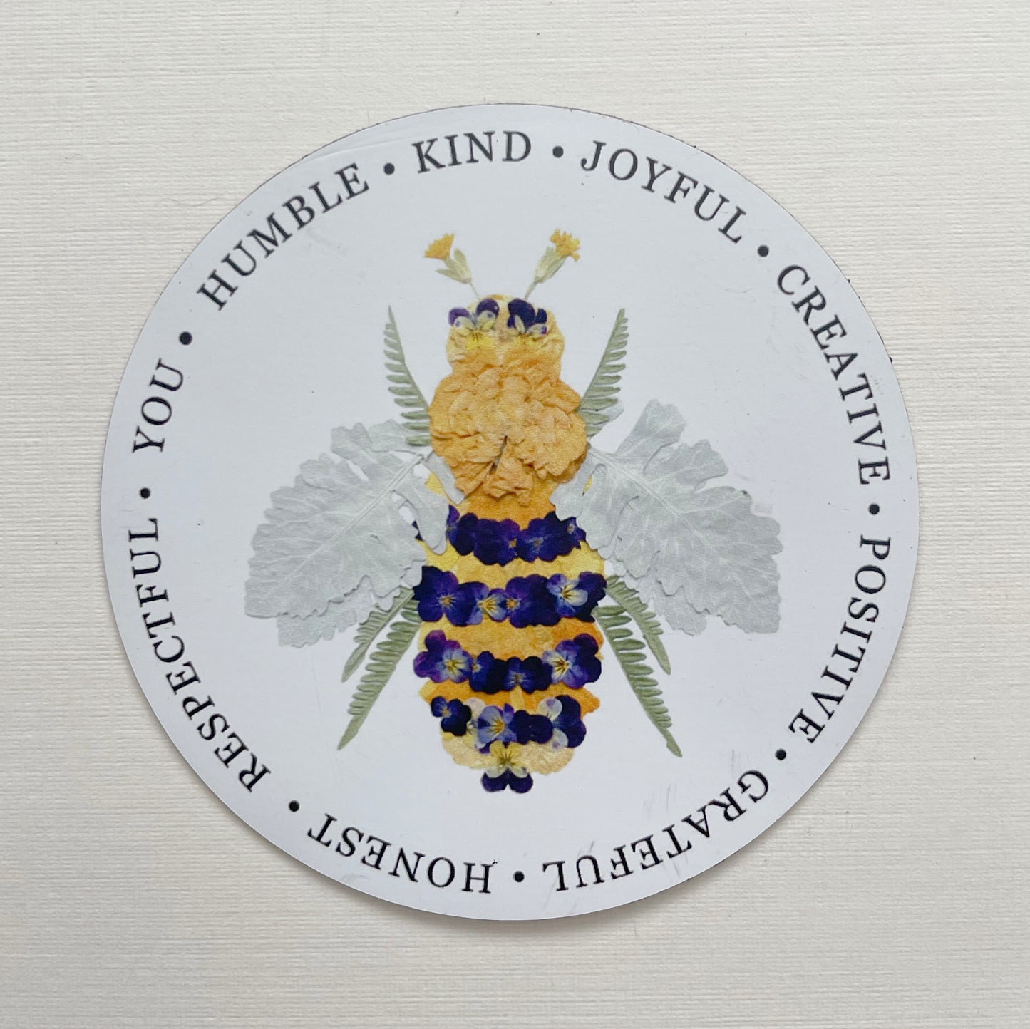 Bee Pressed Flower, 3" Magnet