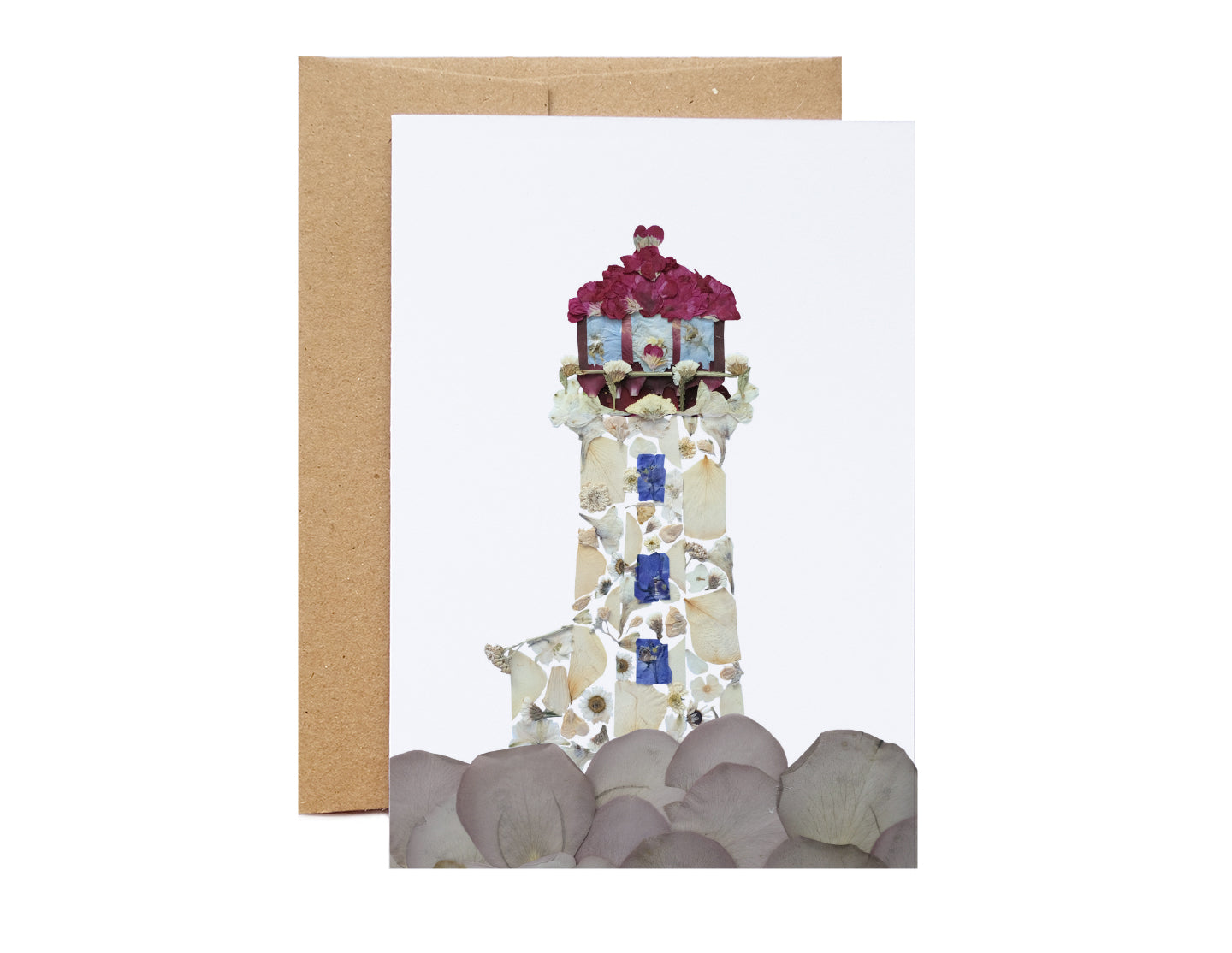 Lighthouse Peggy's Cove Pressed Flower Card