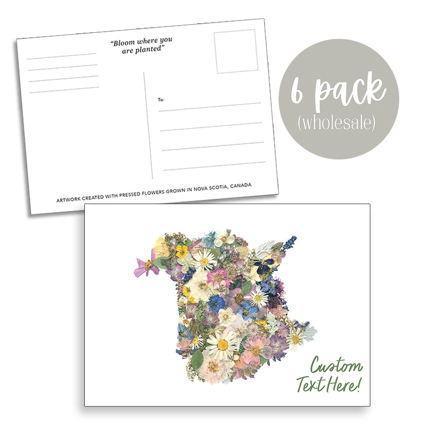 Post Card- 6 Pack Retail Set, New Brunswick Flowers, Custom