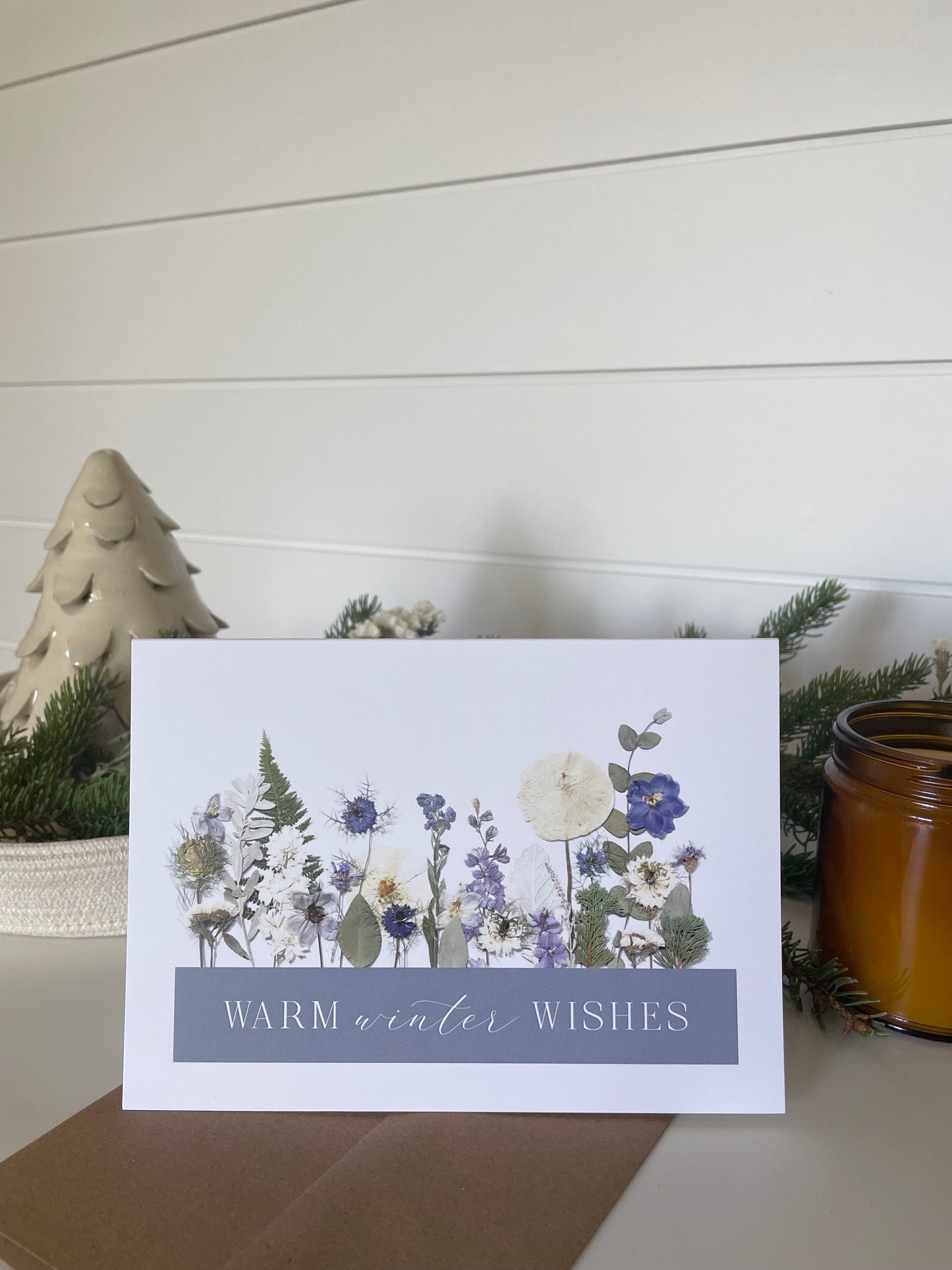 Large Holiday Card, 5x7 - Warm Winter Wishes