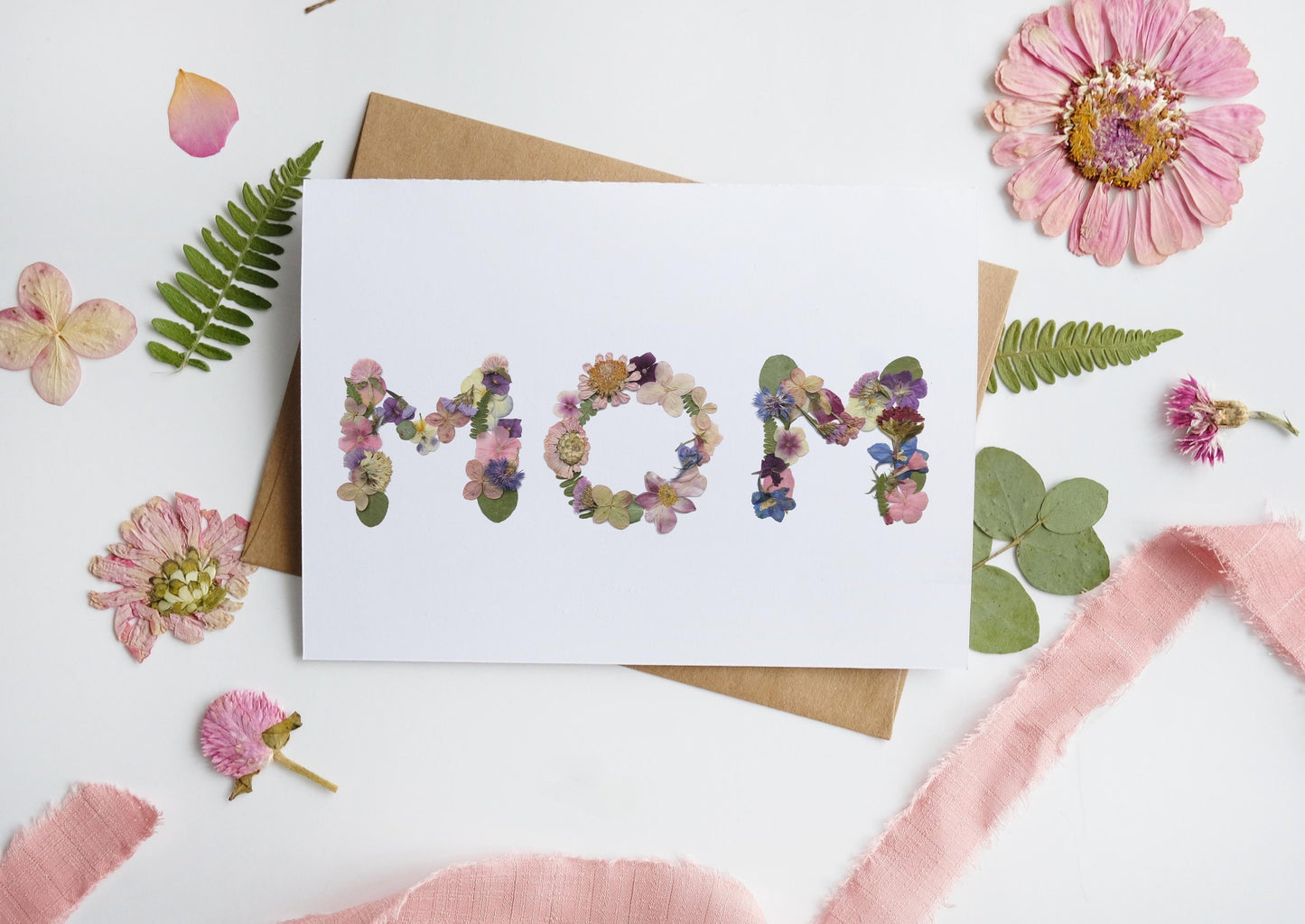 MOM Pressed Flower, Mother's day Card