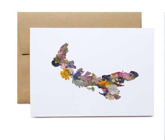 Prince Edward Island Map Flowers Card