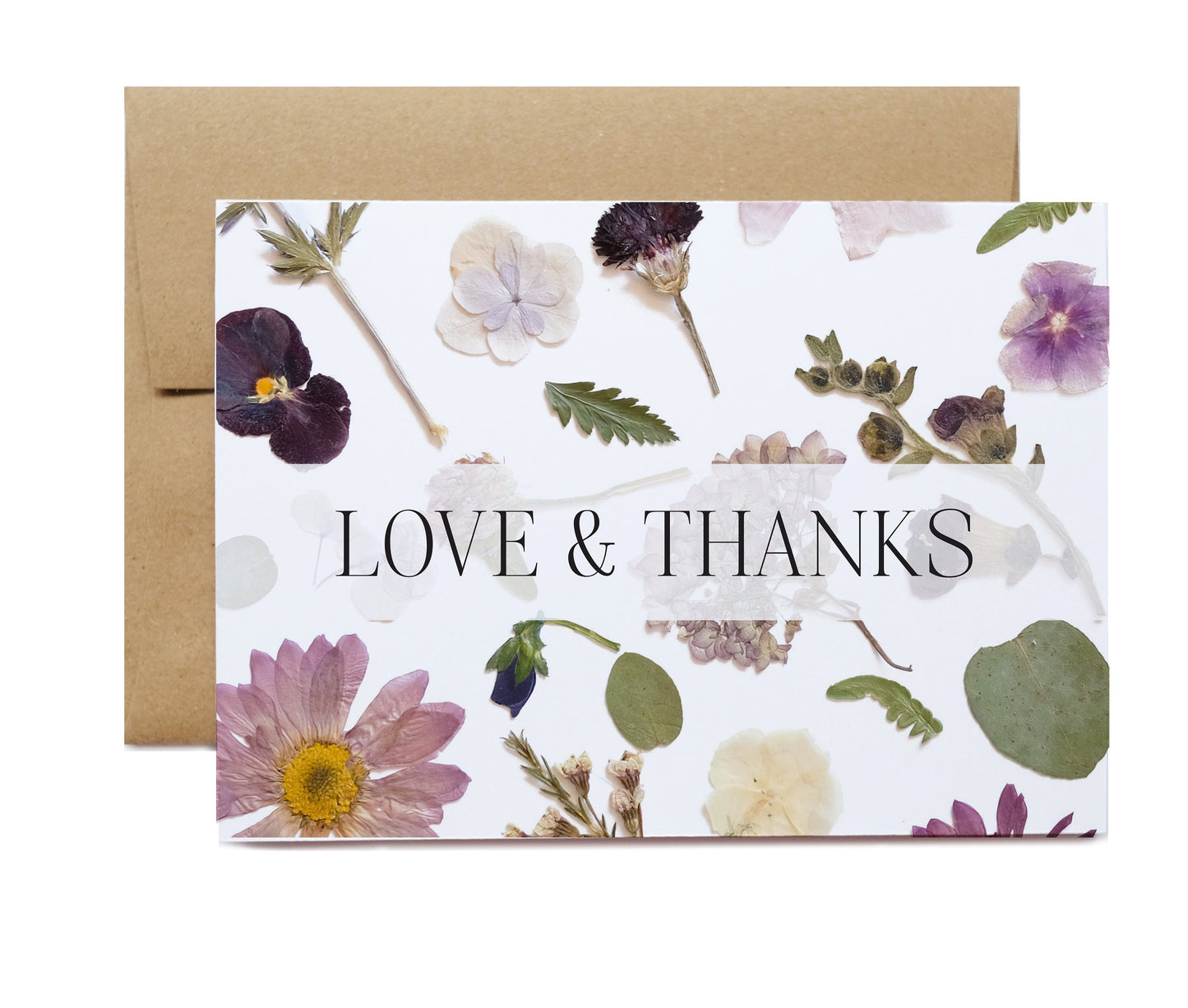 Love and Thanks, Purple Flower Collage, Note Card Set *Discontinued