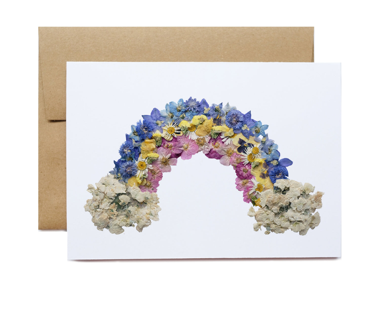 Rainbow, Pressed Flower Note Card Set