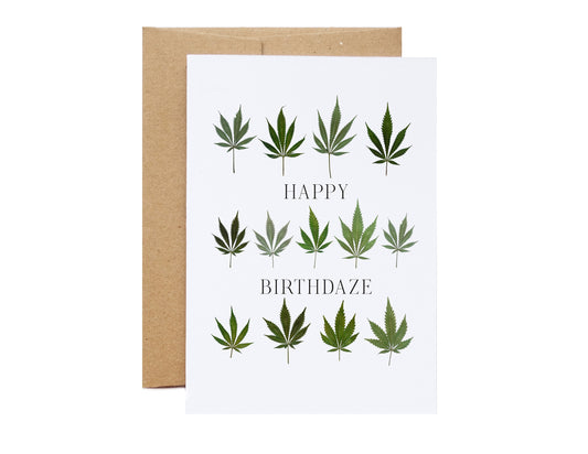 happy birthdaze pot leaf birthday card for pot head friend