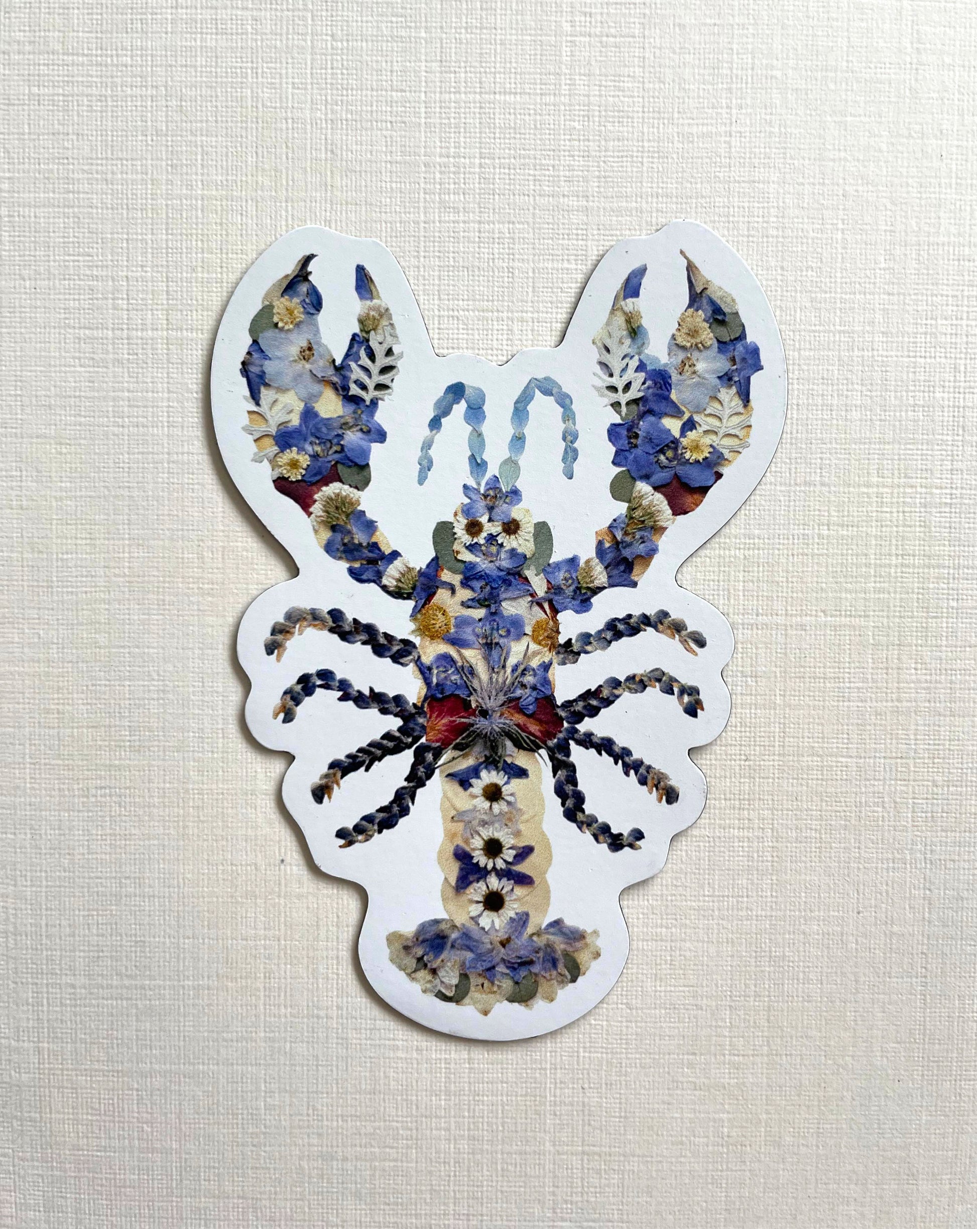blue lobster pressed flower artwork nova scotia