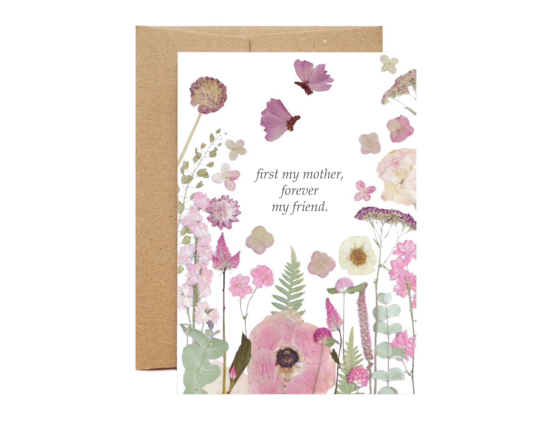 first my mother, forever my friend mothers day card pink gardnen of flowersfirst my mother, forever my friend mothers day card