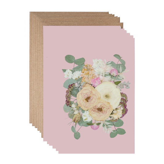 Elegant Floral Bouquet Pink, Note Card Set